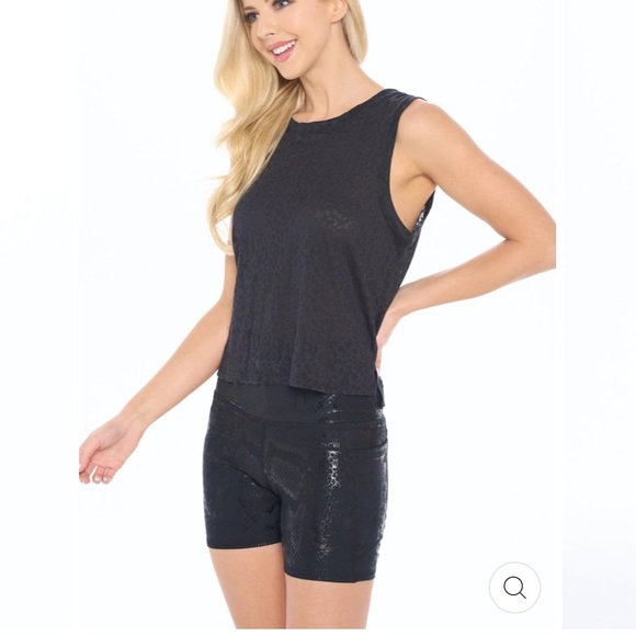 Tops - Black leopard print burnout tank